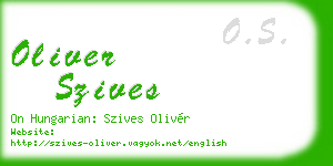 oliver szives business card